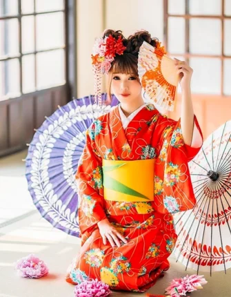 Япония девушки в кимоно гейша