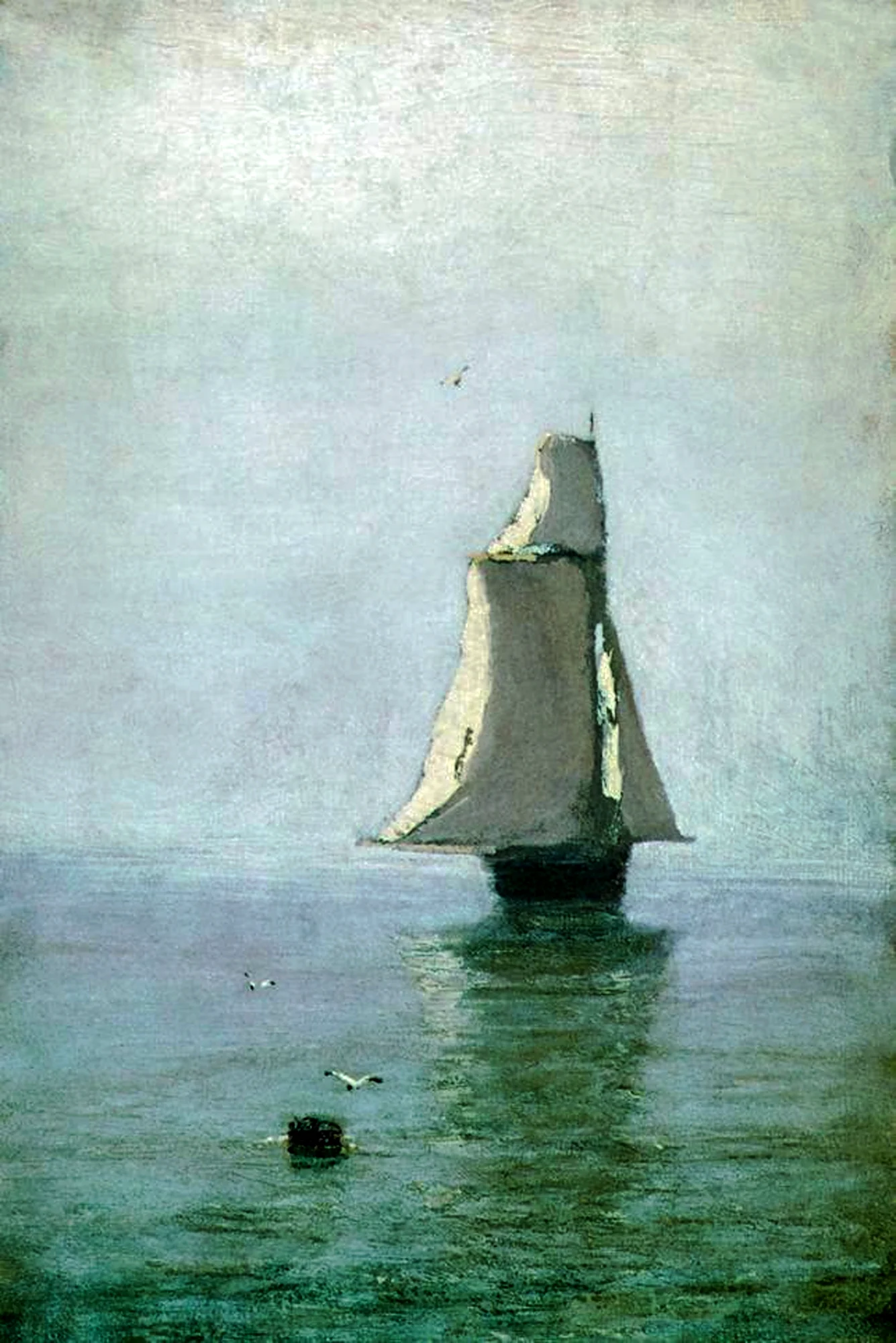 Архип Иванович Куинджи. «Море с парусным кораблем». 1876-1890.