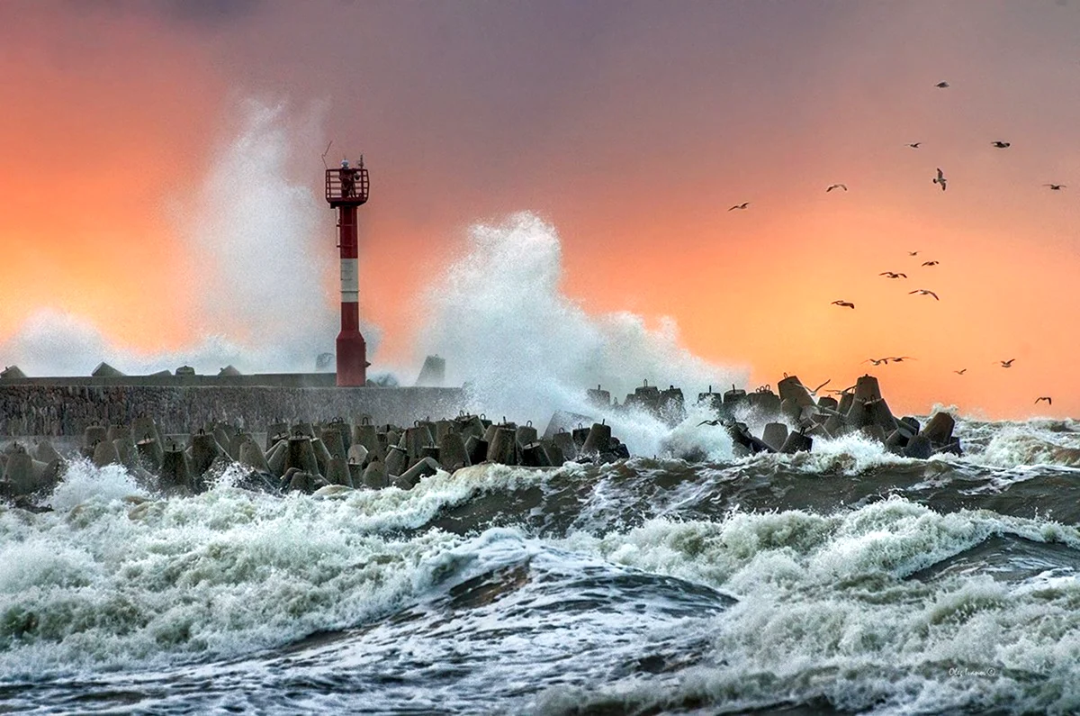 Балтийское море шторм