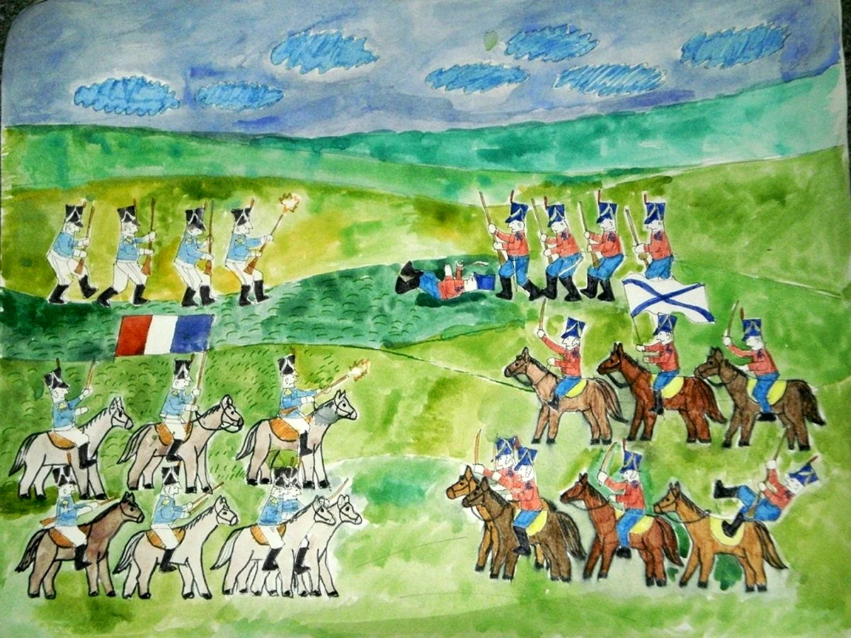 Бородинская битва иллюстрации для детей