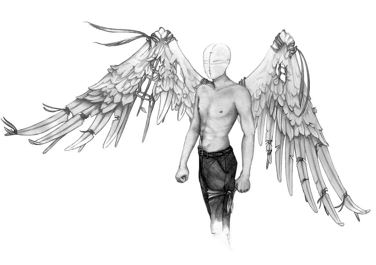 Человек с крыльями рисунок