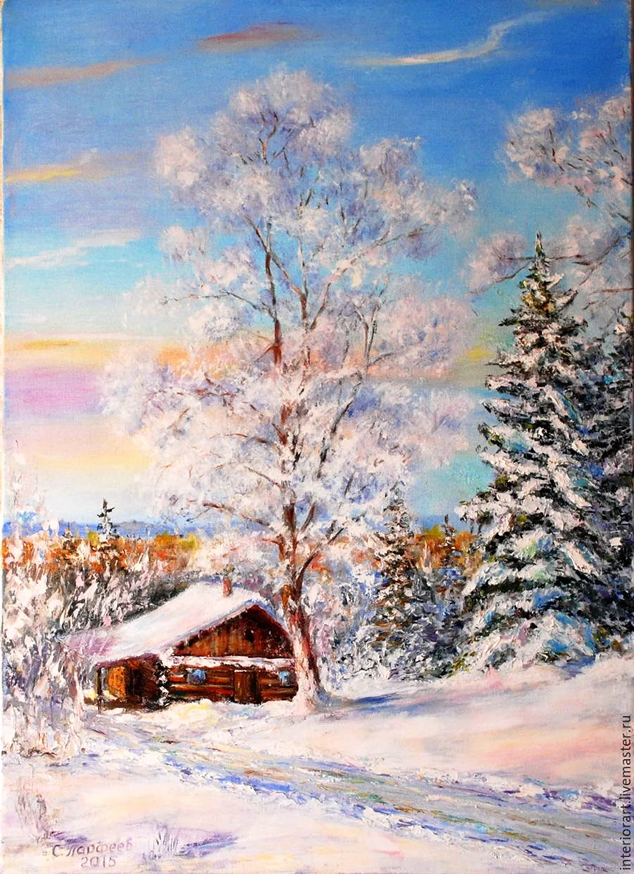 Данчев художник картины зимний пейзаж Сергей