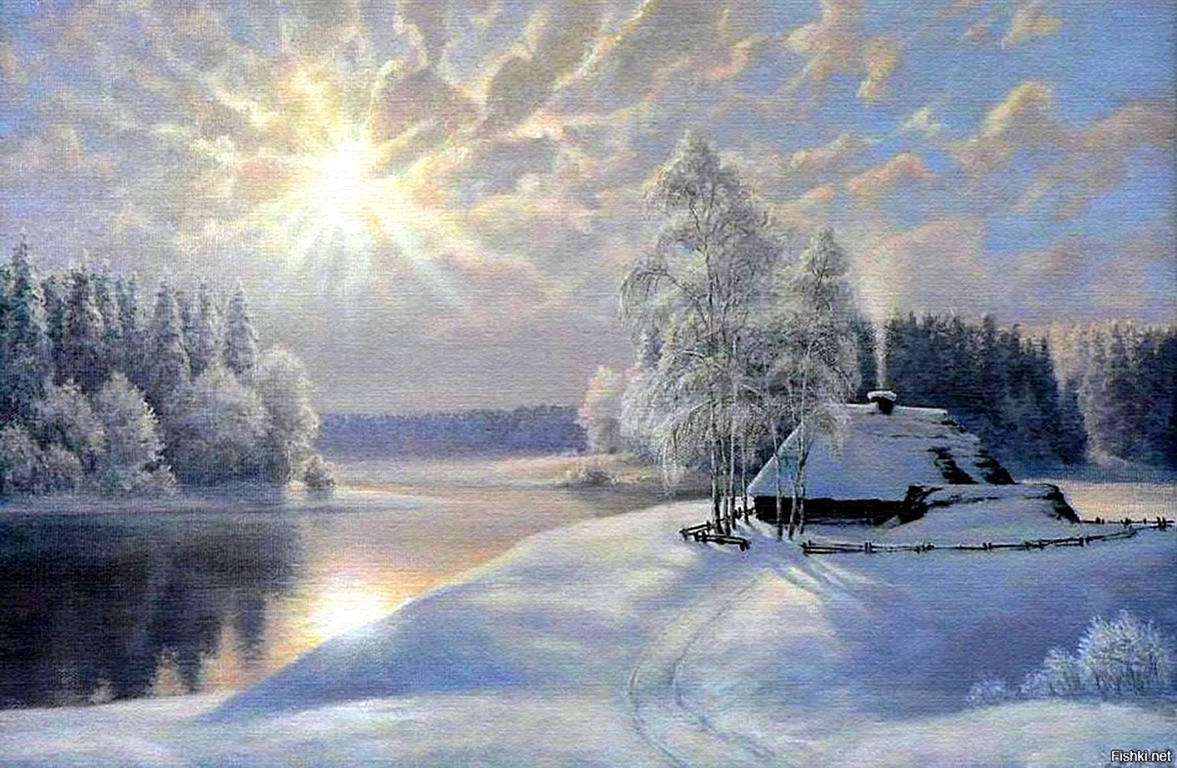 Картины зимние пейзажи Олег Кангин