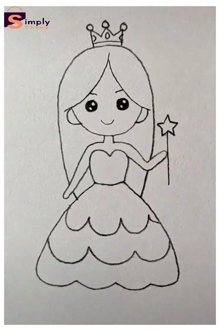 Легкое рисование для детей принцессы