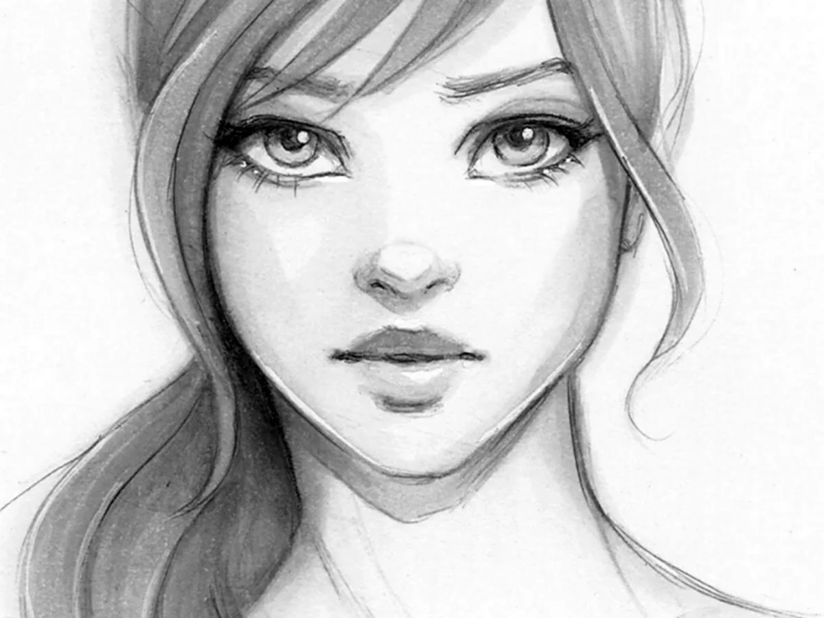 Лицо девушки рисунок