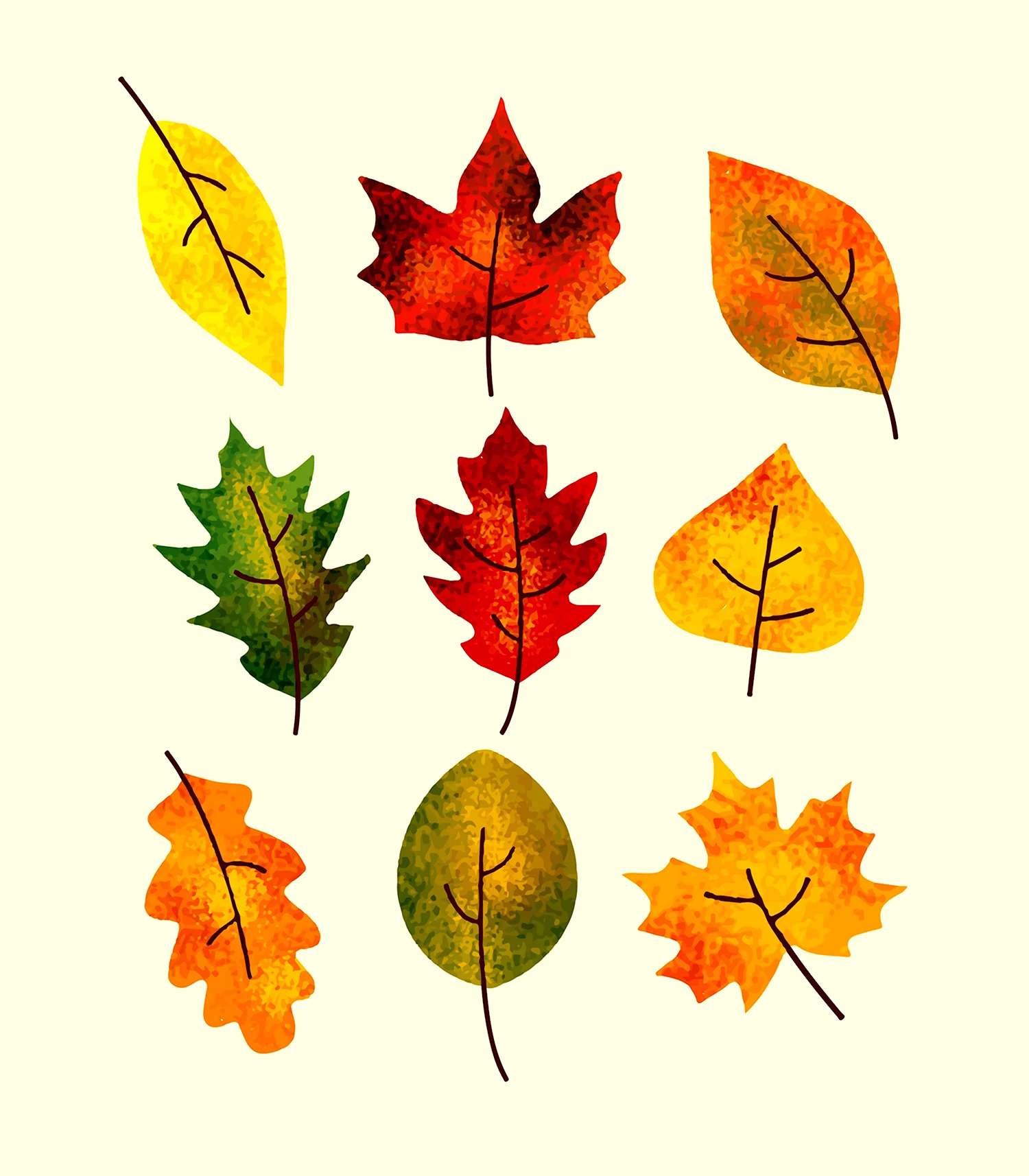Осенние листья разукрасить