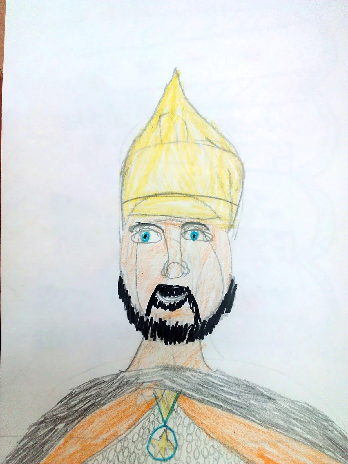Портрет богатыря рисунок карандашом