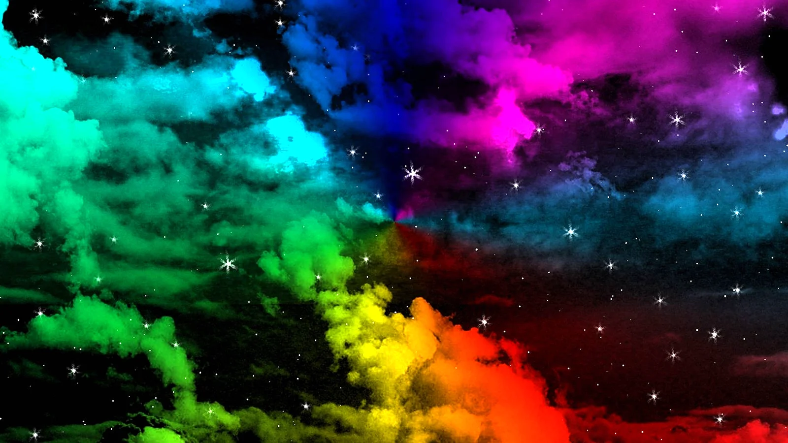 Разноцветные радужные облака