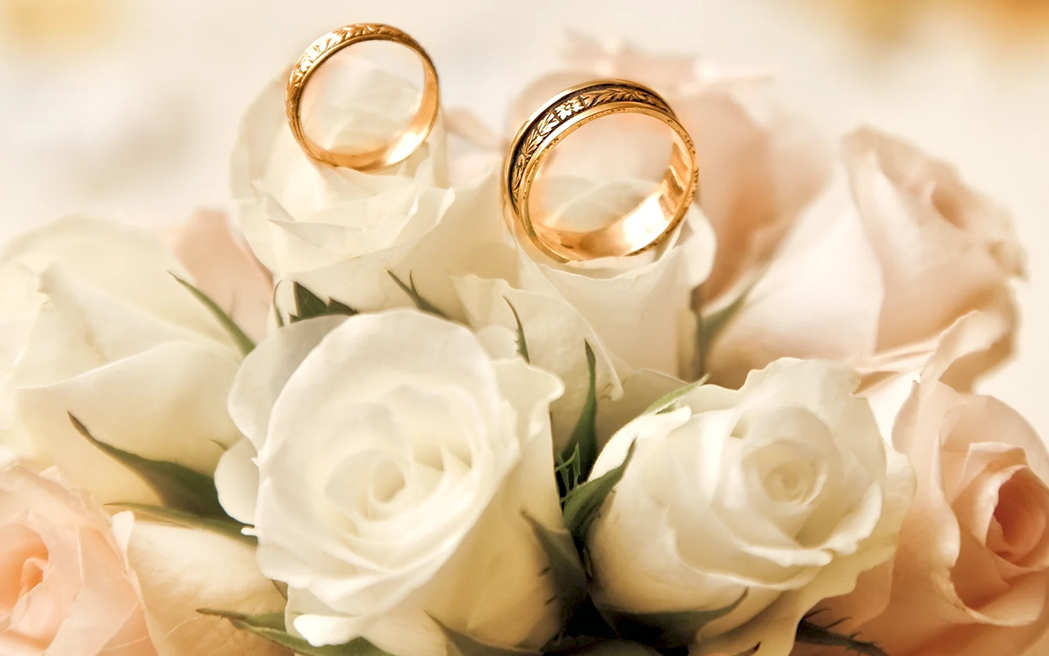 Свадебный букет с обручальными кольцами