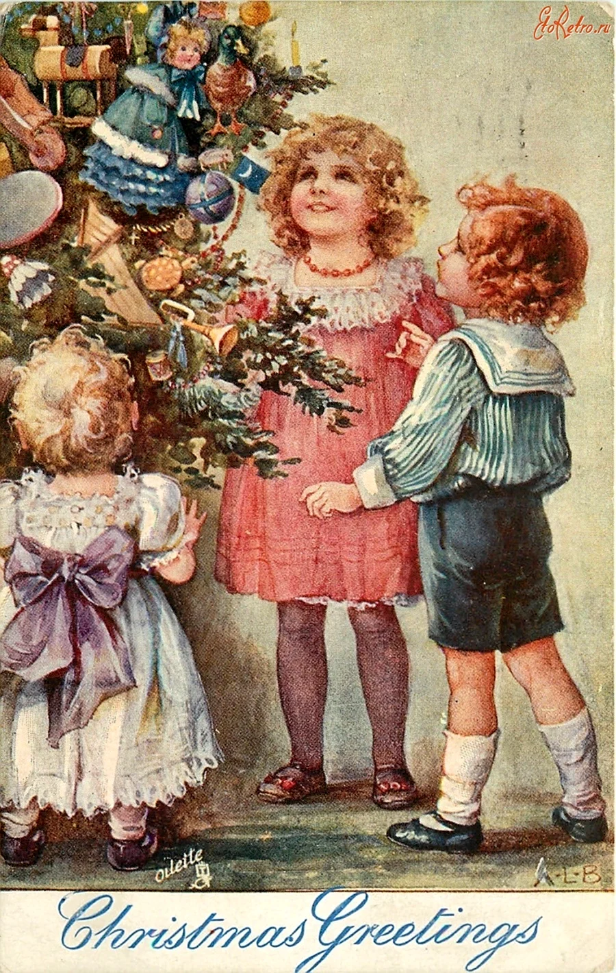Винтажные открытки к Рождеству.a.l. Bowley